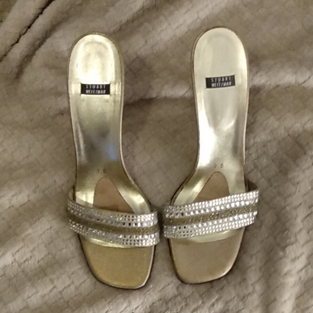 Stuart Weitzman Gold High Heeled Sandal